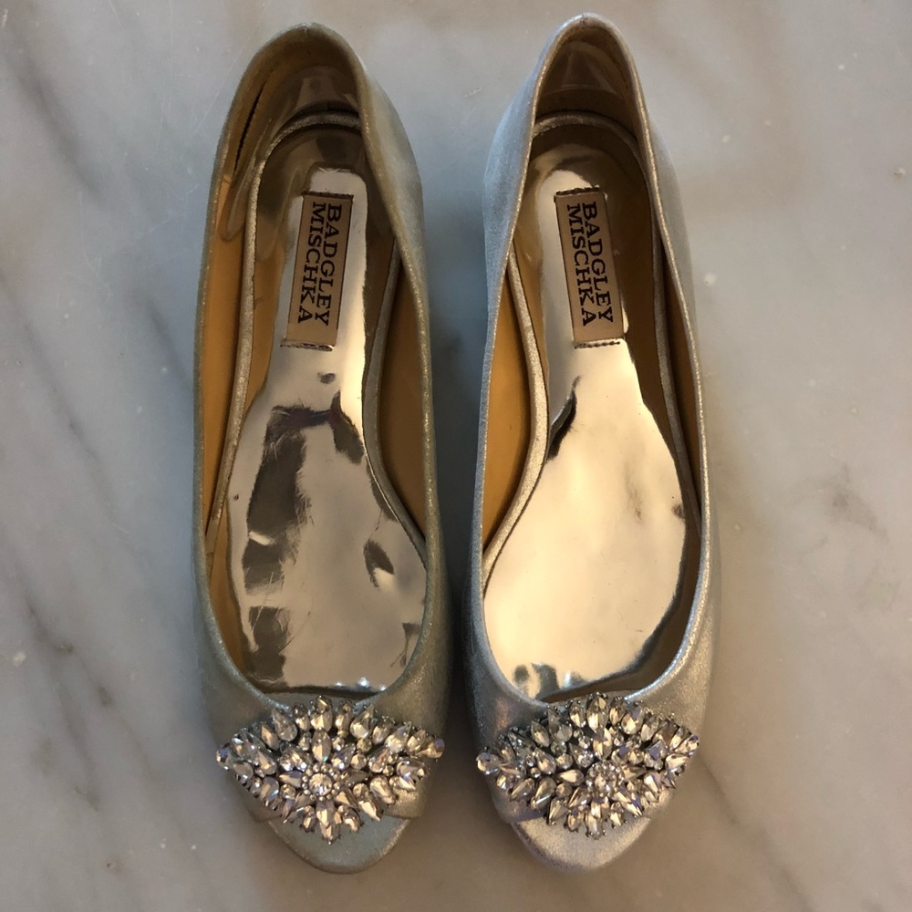 Badgley Mischka jeweled flats